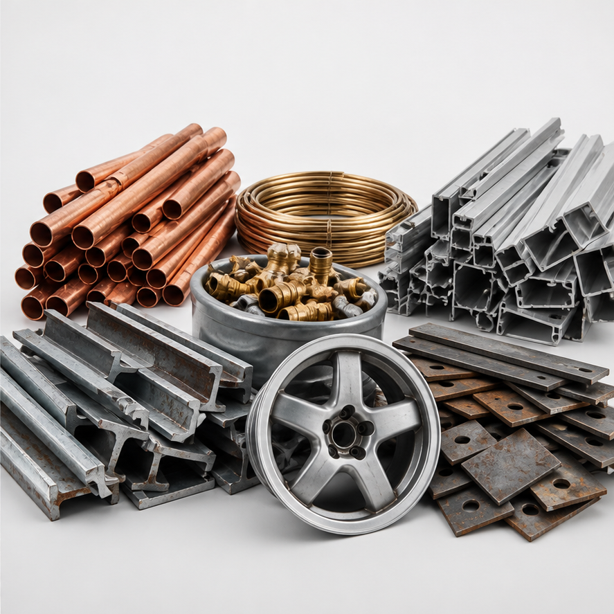 Sortierte Metalle beim Schrottankauf Bönen